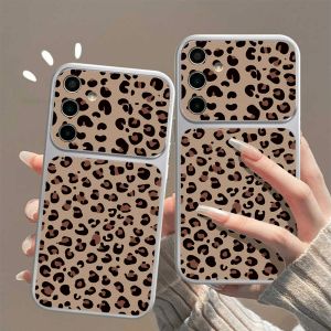 Fashion Leopard Phone Case For Samsung S25 FE S26 Ultra S24 S23 Plus A57 A56 A55 A54 A26 A37 A27 A17 A16 A36 A07 Leather Cover
