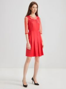 Special Offer [Mystery] Shopping Mall Counter Brand Discount Womens Silm Slim Looking Lace Embroidery Dress Dress 3v074