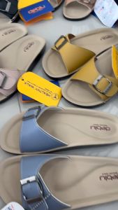 J รองเท้าเพื่อสุขภาพ รองเท้าผู้หญิง รองเท้าแตะ รองเท้าแตะแบบสวม deblu เดอบลู รุ่น BD L4706-2 สี ฟ้า ชมพู เหลือง ดำ โอวัลติน size 36-41