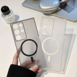 CrashStar MagSafe เคสโทรศัพท์กันกระแทกเนื้อแข็งโปร่งใสบางเป็นพิเศษสำหรับ Samsung Galaxy S24 S23พิเศษ + S22อัลตร้าบวกกับเคสโทรศัพท์ชาร์จไร้สายแบบเรียบง่ายเคสเคสป้องกันกันรอยนิ้วมือพร้อมตัวป้องกันกล้องคลุมทั้งหมดขายดี