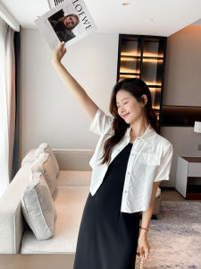 Summer New Arrival plus Size Shawl Short Coat Womens Shoulder Polo Collar Thin Short Sleeve Shirt Outer Wear Cardigan with Skirt