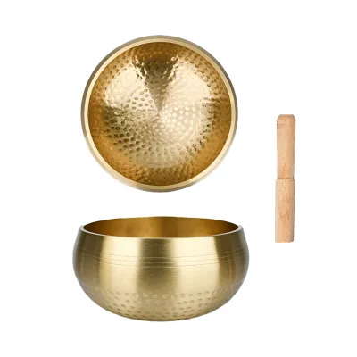 Tibetan Handmade Brass Singing Bowl Yoga Meditation Bowl for Sound Healing Stress Relief Buddha Mindfulness Bowl Instrument
