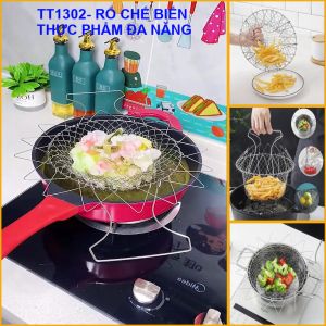 Rổ chiên rán chuyên dụng. Rổ đựng hoa quả làm từ thép không gỉ an toàn cho sức khỏe