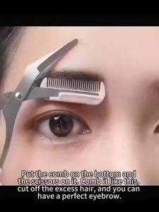 Kéo Tỉa Lông Mày Mini Chống Gỉ Sắc Bén Có Lược Tay Cầm Thoải Mái Dụng Cụ Tạo Hình Lông Mày Di Động Dùng Hàng Ngày Trong Trang Điểm