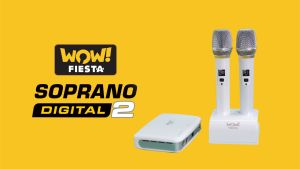 WOW! Fiesta Soprano Digital 2 Videoke - Portable Karaoke System with mobile app digital wireless mics FREE NEW Built-in Songs Vol. 1-19