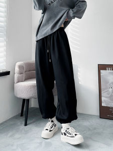 High Waist Wide Leg Pants Straight Cut Loose Fit Casual Drawstring Trousers for plus Size Women Spring New Style