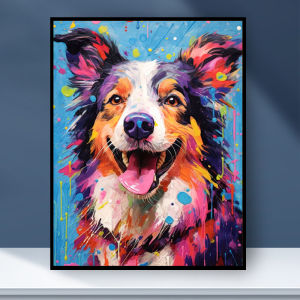 Cure Pet Dog DIY Digital Oil Painting Handmade Color Filling Corgi Husky Golden Retriever Pomeranian Teddy Decorative Painting