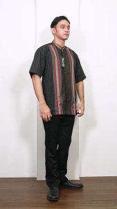 Baju Koko Pria Terbaru Lengan Pendek (BONUS DUS) Bahan Songket Warna MOERBA 19D243500