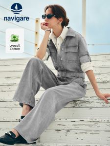 Navigare | Retro Workwear Jumpsuit Wide Leg Denim