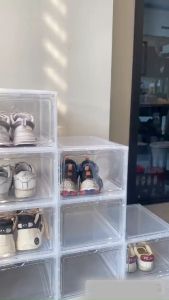 ABS Sneakers  Shoe Box Storage Large Front Door Fully Transparent Luxury Men Women Shoe Display Box Kotak Kasut Hard Case
