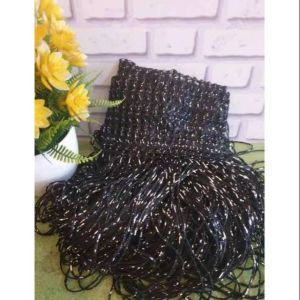 tirai benang hitam / tirai gliter hitam / tirai pintu /tirai dekorasi 100cmx200cm / tirai hitam 1m x 2m