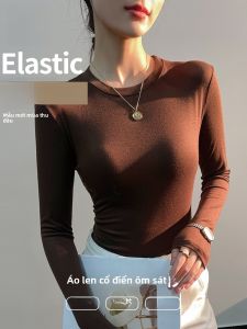 MiiOW | Áo thun nữ cổ tròn dài tay ôm vừa vặn đầu thu MiiOW Pure Color Daily Wear Áo thun nữ dài tay thường ngày