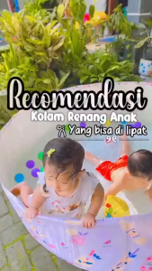 BEIGE Kolam Renang Anak Jumbo Lipat Anti Bocor Kapasitas 1-10 Orang Family Usia 1-5 Tahun