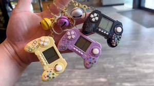 Tetris Handheld  Game Machine Toy Macaron Classic Educational Cartoon Creative Gift Keychain