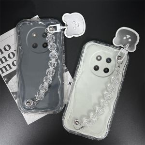 ใหม่ เคส Phone Case Honor X9C X9b X9a X6b X7b X8b X6a X7a X8a 4G 5G เคสโทรศัพท ป้องกันเลนส์แฟชั่นการ์ตูนที่สร้างสรรค์กันกระแทกพร้อม2024สร้อยข้อมือลูกปัดรูปหมีน่ารัก