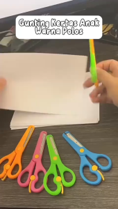 { NY ACC } Gunting Kertas Anak 2 Warna / Dual Color Safety Paper Rounded Edges Scissors / Gunting Plastik Aman Dipakai Anak Ujung Tumpul