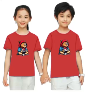 Baju kaos anak-anak size S - XXL (1-10th) gamabar CAPYBARA bahan katun - Atasan anak Laki-laki dan perempuan