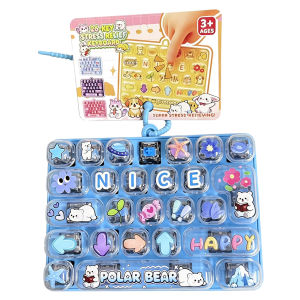 Bandai | 1PCS Cute Candy Keyboard Keychain Stress Relief Clickable LED Button Toy for People with Anxiety Office Desk Accessory