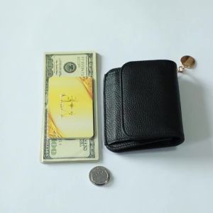 Vintage Solid Color Short Wallet Portable Bifold Coin Purse Womens Credit Card Holder