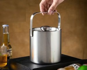 Xô Đá DÀY 2 LỚP Thép Không Gỉ LOẠI CAO CẤP Xô Sâm Panh Xô Rượu Vang Xô Đá Bia Lạnh Xô Đá Trái Cây Xô Quán Bar Nhà