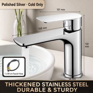 Stainless Steel Bathroom Faucet Hot Cold Water Mixer Tap Basin Faucet Matte Black Silver Single Handle Sink Taps