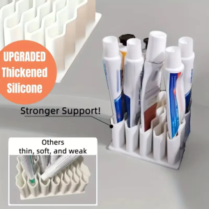 Multi Compartment Ointment Storage Rack Portable Tube Organizer for Home Bathroom and Desk Use Divided Storage Rack