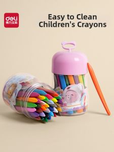 deli | Non-Sticky Water-Washable Durable Wax Crayons 36 Colors