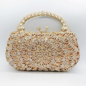Phoenix Tail Studded Diamond Dinner Bag Handheld Diamond Bag Banquet Handheld Womens Bag Clutch Purse