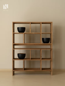 NONG HOME | Retro Solid Wood Combination Bookcase