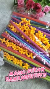 Mainan edukasi MAGIC STRAW 100 pcs straws and connectors building toys