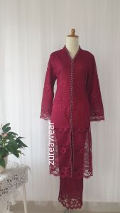 Setelan Kebaya Melayu Brokat Payet Modern Free Hijab