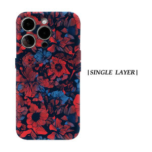 Potdemiel | Aurea Case Matte Bumper For Magsafe Case For iPhone 18 17 16 15 14 Plus 13 Pro Max Shockproof Hard PC Red Blue Neon Flower Cover
