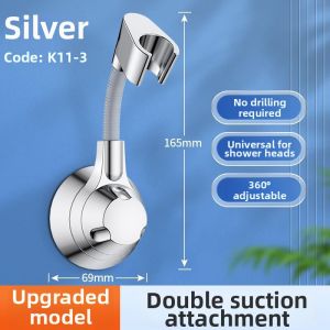 Adjustable Wall-Mounted Shower Head Bracket No-Drilling Required