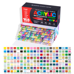 120-240 Colors Acrylic Paint Markers PenSoft Brush Tip Pens Acrylic Paint for WoodRock Painting DIY Crafts Gift Art Supply