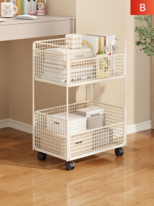 Desk Under Mobile Storage Shelf