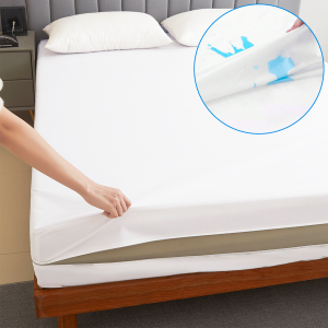 Waterproof Mattress Protector with Zipper Soft & Breathable & Noiseless Antibacterial Anti-mite Mattress Cover  Queen/King