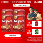 [FREESHIP TOÀN QUỐC] [CÔNG THỨC CẢI TIẾN] Combo 4 Hộp Cà phê Hòa tan NESCAFÉ 3IN1 VỊ NGUYÊN BẢN 20 gói Công Thức Cải Tiến - Đậm thơm hài hòa