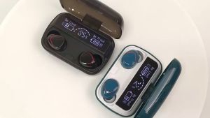 M10 Headset Bluetooth Full Bass Stereo 3500mAh Power Bank Wireless Earphone Tahan Air TWS With Mic Headphones Handset Earbud Henset Handset Heandset Hedset Hetset