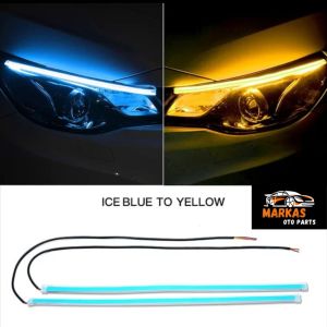 Sepasang Lampu Led Alis DRL 60cm 45cm 30cm Welcome Light Sein Running Strip Fleksibel Waterproof Sign Sen Jalan 2pcs (1set)