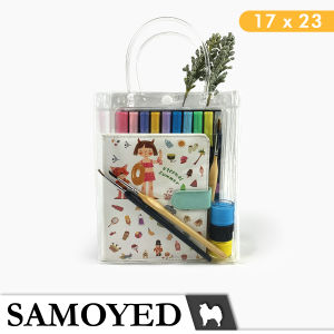 Tas Plastik Mika Transparan / Hampers / Souvenir / Tote / Goodie Bag PVC Uk. 17 x 23 x 7 cm