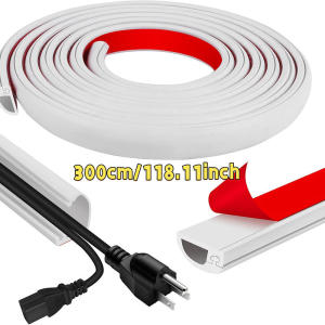 2/3Meter Cord Management Channel Invisible Decorative Wire Cover Anti-Step Protector Adhesive Soft Cable Raceway With Cap