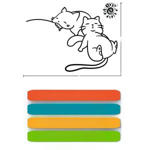 Modern Minimalist Cat Sunbathing Glass Sticker Waterproof Sunscreen Cartoon Pattern Pet Store Cat Cafe Window Decal Wall Mural
