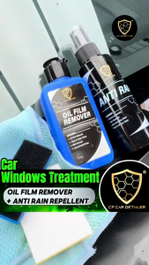 【CP CAR Detailer】Anti Rain Repellent 120ml + Oil Film Removal 120g - Clean & Clear Vision Water Breading Effect 车镜去油膜膏 + 驱雨剂