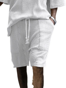 Quần Short Nam Nhiều Túi Mùa Hè Rộng Rãi Thể Thao Thường Ngày Thêu Năm Điểm Cỡ Lớn Quần Short Nam Thẳng Polyester