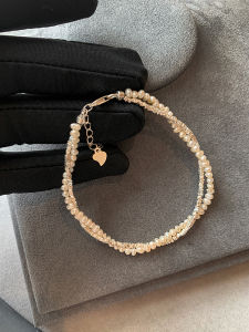 CAFFTI | Silver Freshwater Pearl Stacked Bracelet