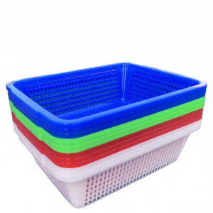 Large Thick Rectangular Plastic Storage Basket