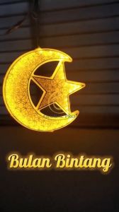 3D Crystal Ketupat LED Lampu Raya Ketupat Bulan Bintang Lip Lap Led Decoration Hari Raya Ketupat Lights