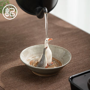 ช้างชาพรีเมี่ยมสีเปลี่ยนได้ ลายเป็ดเทา ตกแต่งชาน่ารัก ตกแต่งพื้นผิวชา ช้างชาสีสันสดใส ลายการ์ตูน จีนแผ่นดินใหญ่