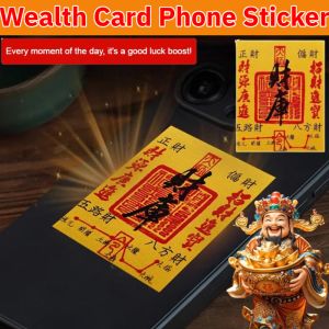 【Fortune cannot be stopped】Wealth Card Phone Sticker Portable PVC Five Road Wealth God Card Lucky Charm