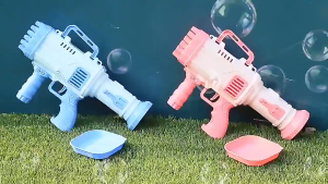 Bubble Machine Kids Toys 32-Hole Automatic Bubble Blower Outdoor Game Handheld Bubble Blower Gatling